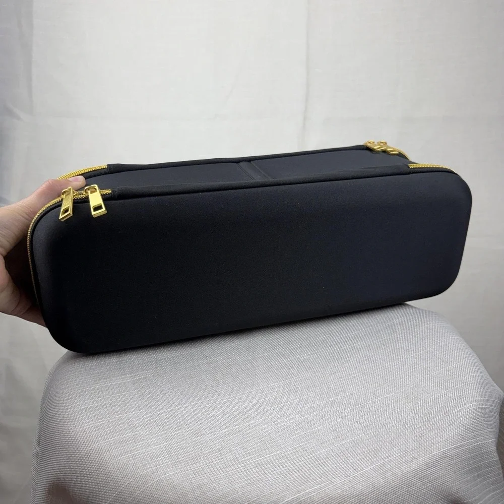 LUX Black Hard Shell Travel Case Organizer Bag Hairdryer Hot‎ Tools Storage